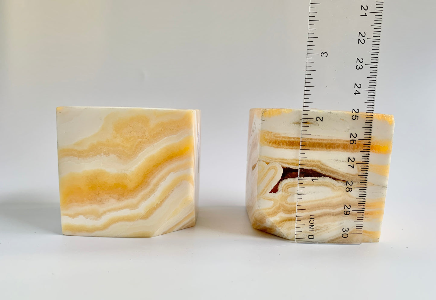 Orange Calcite Floating cube, ~16 oz