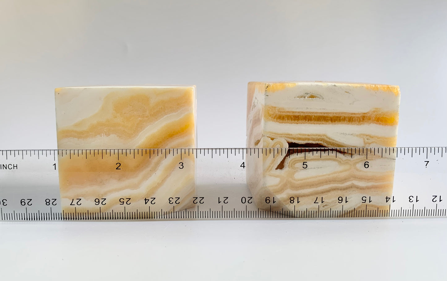 Orange Calcite Floating cube, ~16 oz