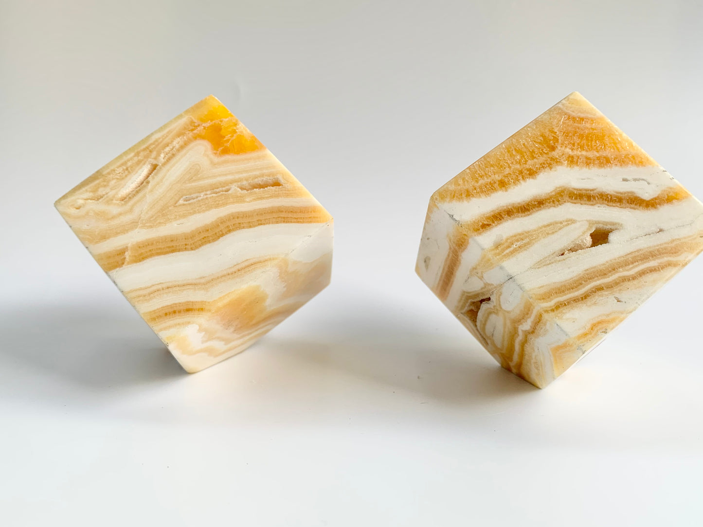 Orange Calcite Floating cube, ~16 oz