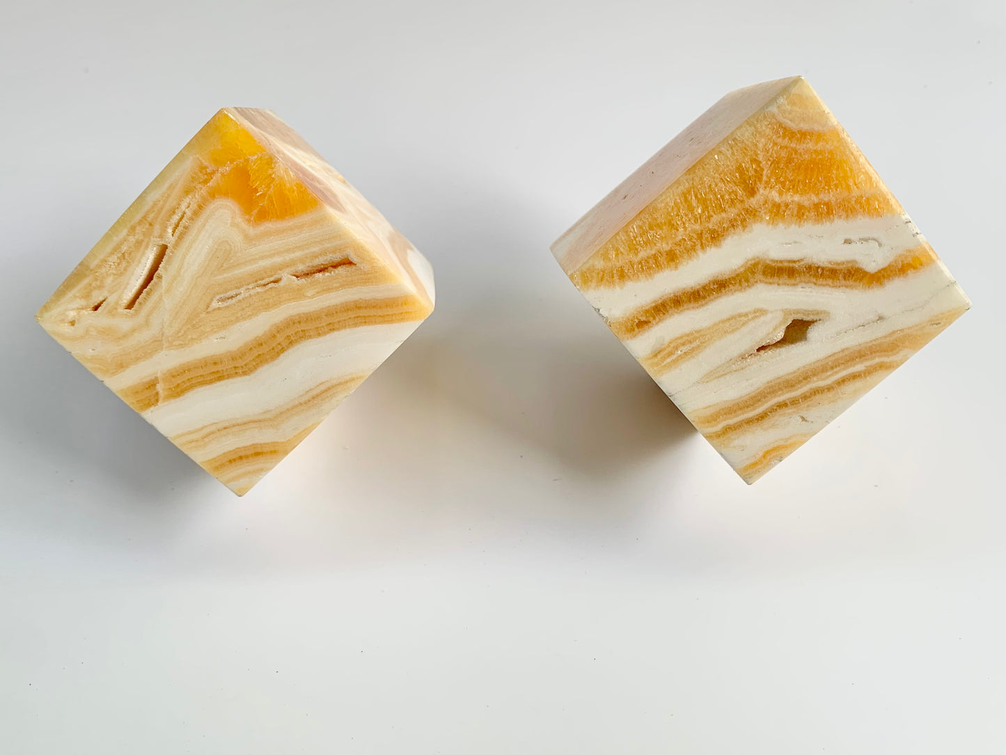 Orange Calcite Floating cube, ~16 oz