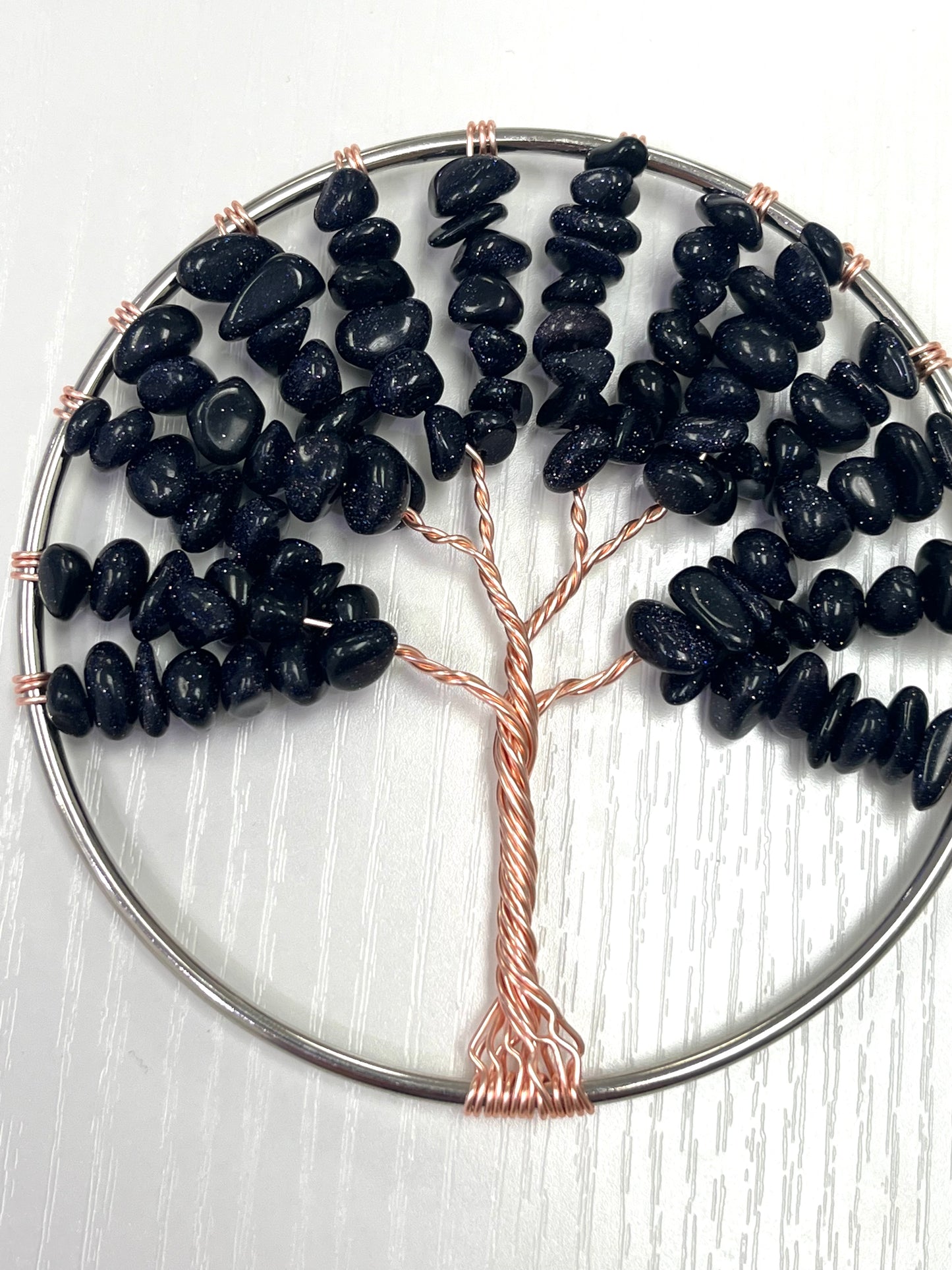 Blue Goldstone Tree of Life Hanging