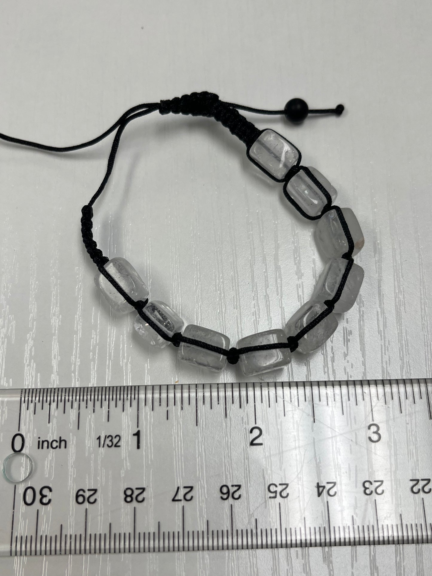 Shamballa Clear Quartz Square Bead Bracelet