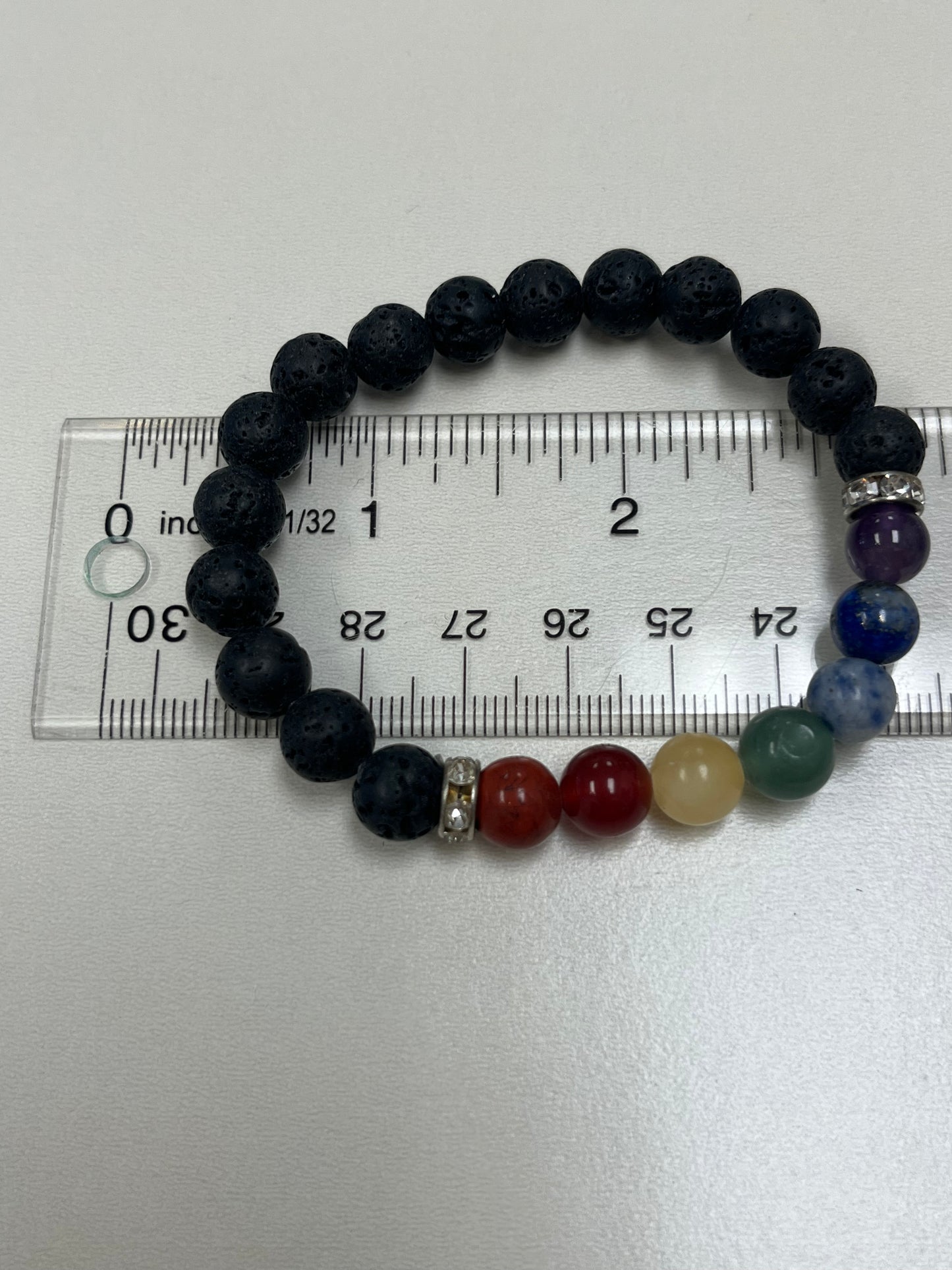 Lava Stone Chakra Bracelet 8mm bead