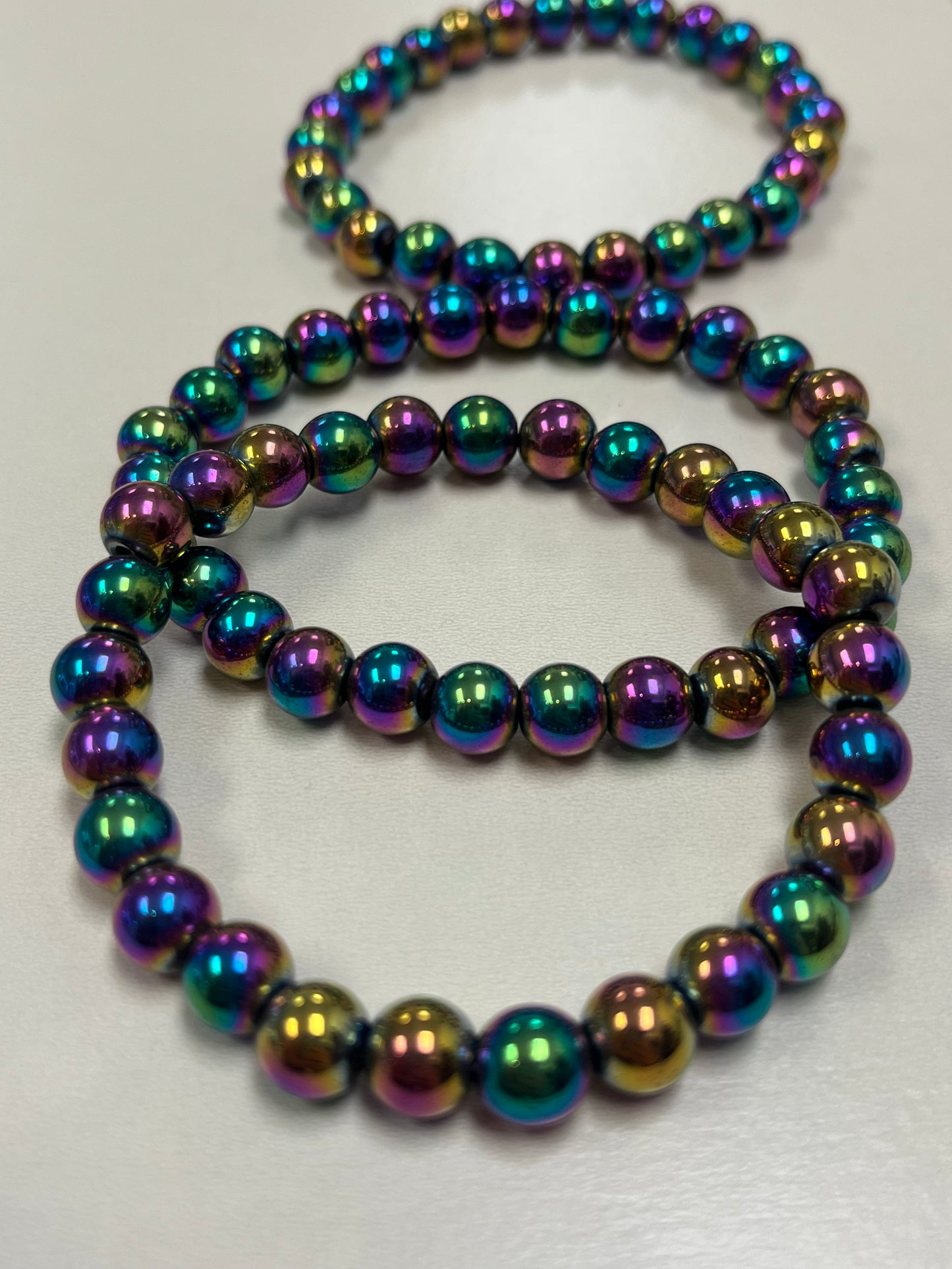 Titanium Aura Hematite Bracelet, 8mm