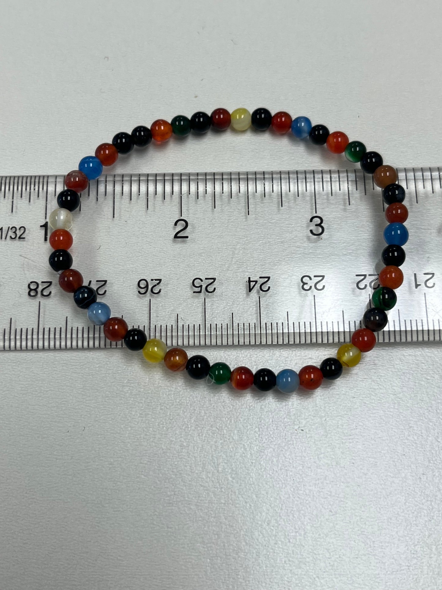 Bright Colored Round Bead Bracelet, 4mm