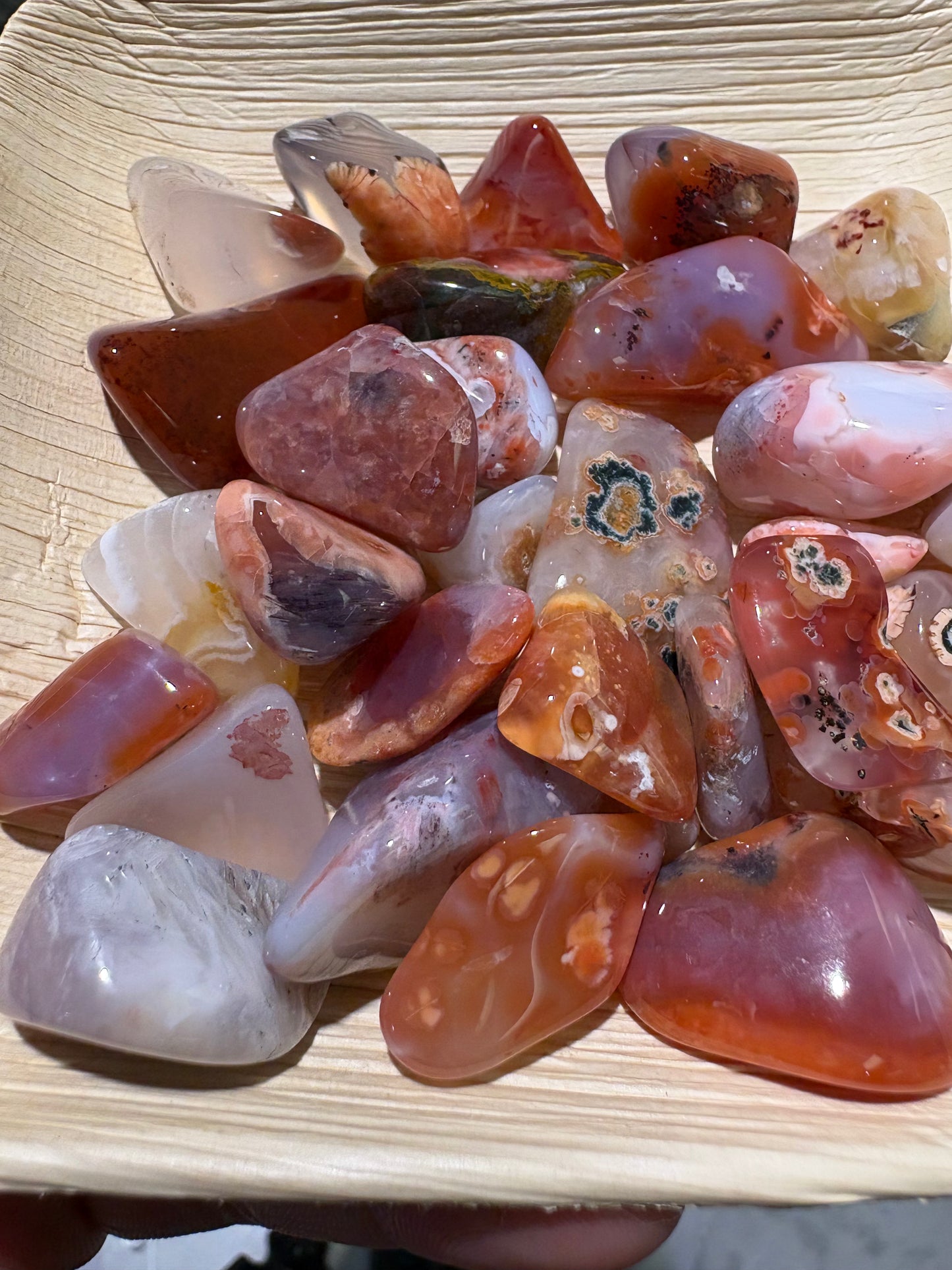 Moroccan Agate, 4 ounce bag polished mini tumbles