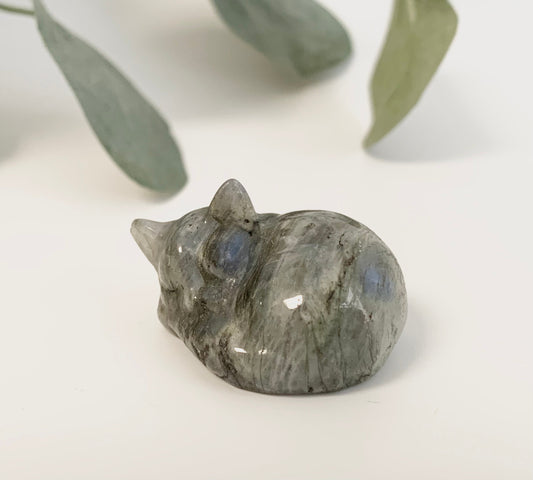 Mini Sleeping Cat Carving