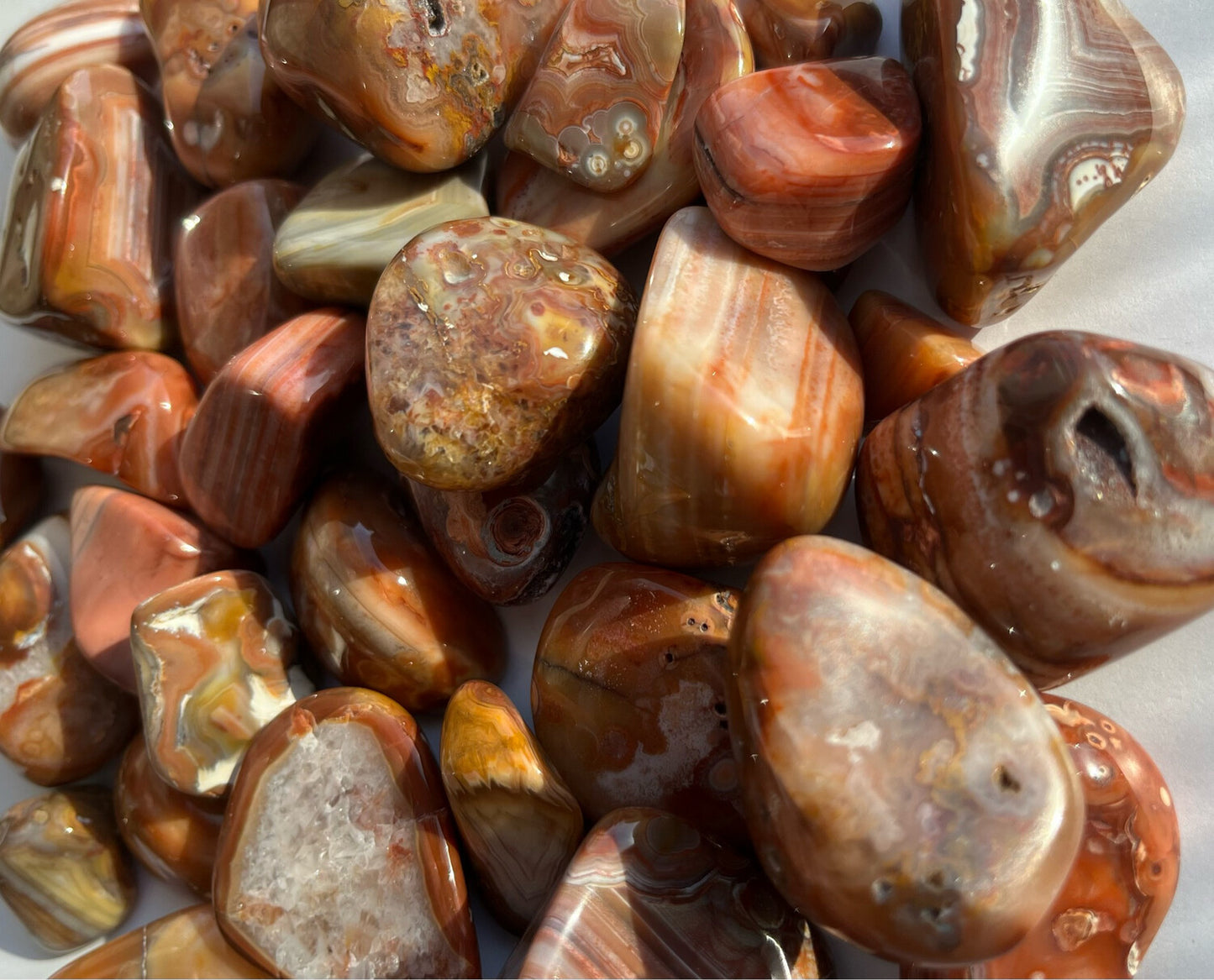 Bahia Agate, polished bulk Bahia agates