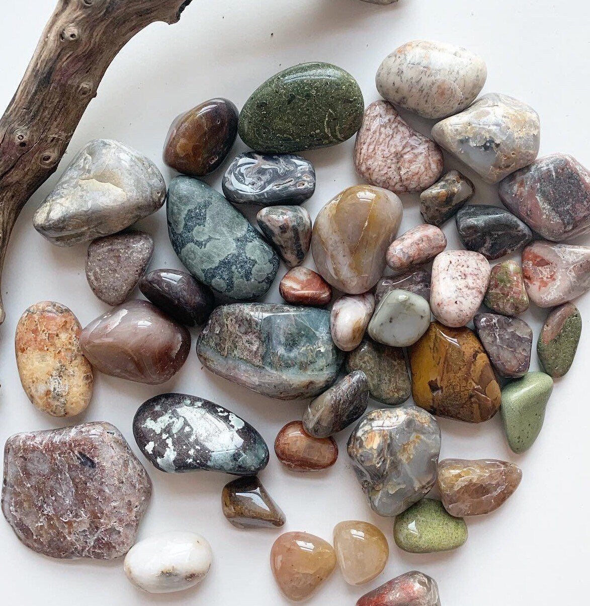 Polished Great Lakes Stones (1lb), Assorted Polished Rocks, Lake Michigan rocks