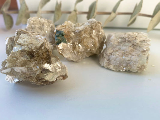 Muscovite mica cluster, sparkling rocks, rough stone specimen