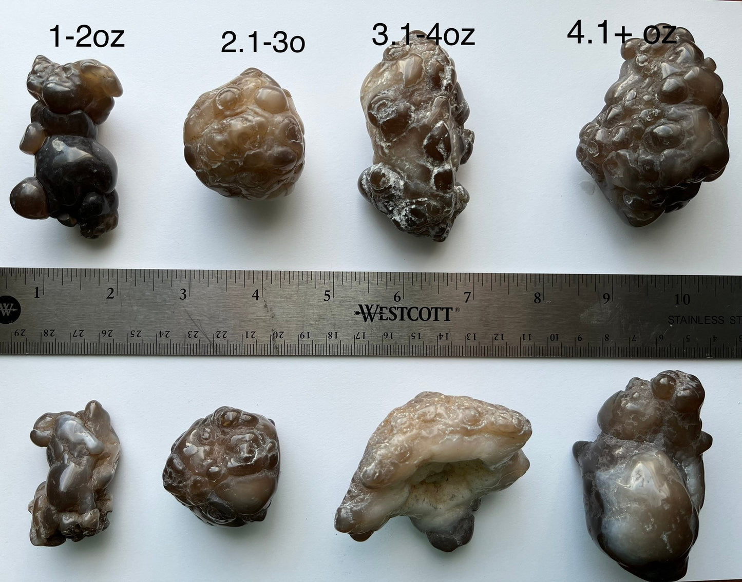 Polished blue Chalcedony nodules, botryoidal chalcedony, rocks and minerals, interesting rocks