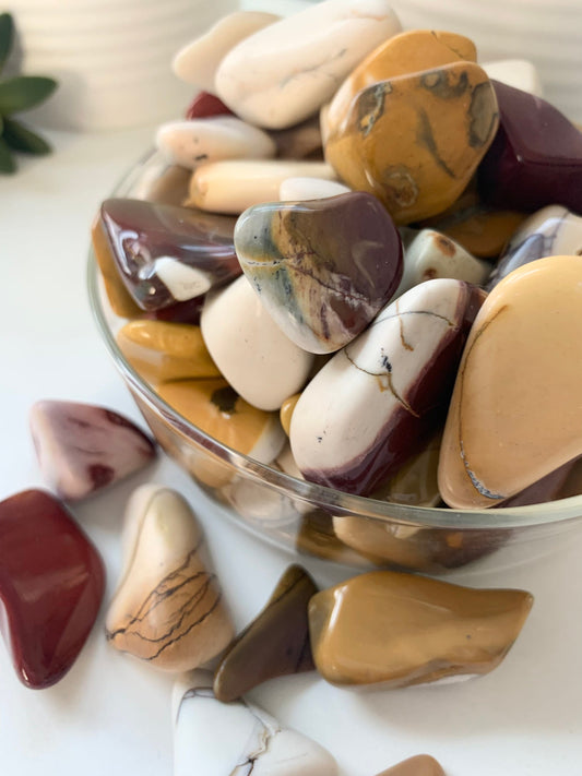 Polished Mooka Jasper, mookaite tumbles