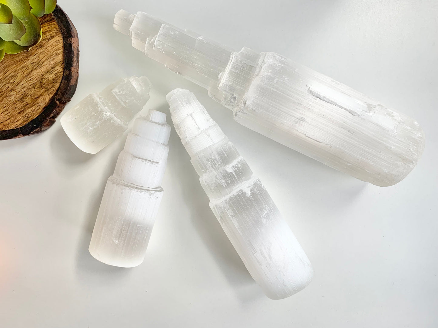 Satin Spar (Selenite) Towers 2”, 4”, 6”, or 8”