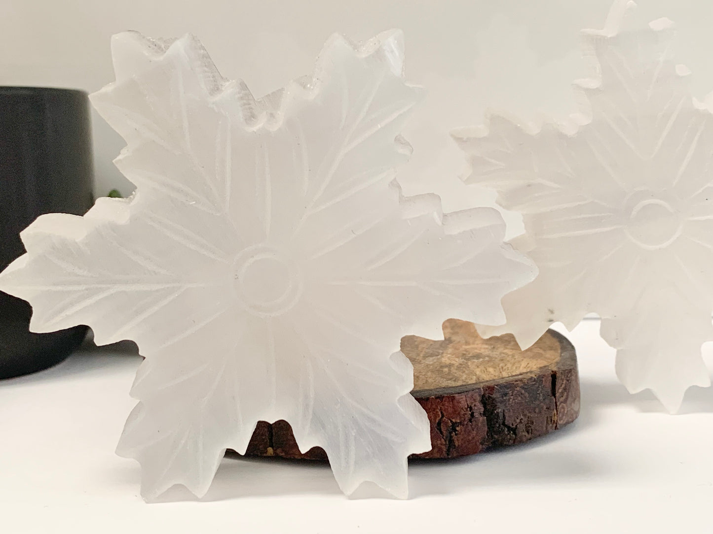 Satin Spar Crystal Snowflake, Large
