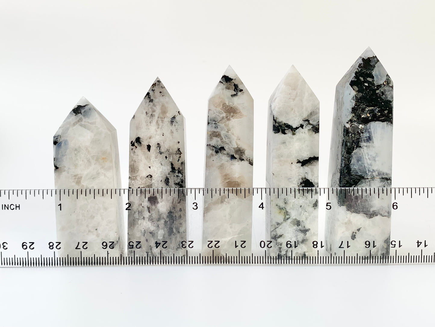 Rainbow Moonstone Tower, ~2-2.9oz obelisk