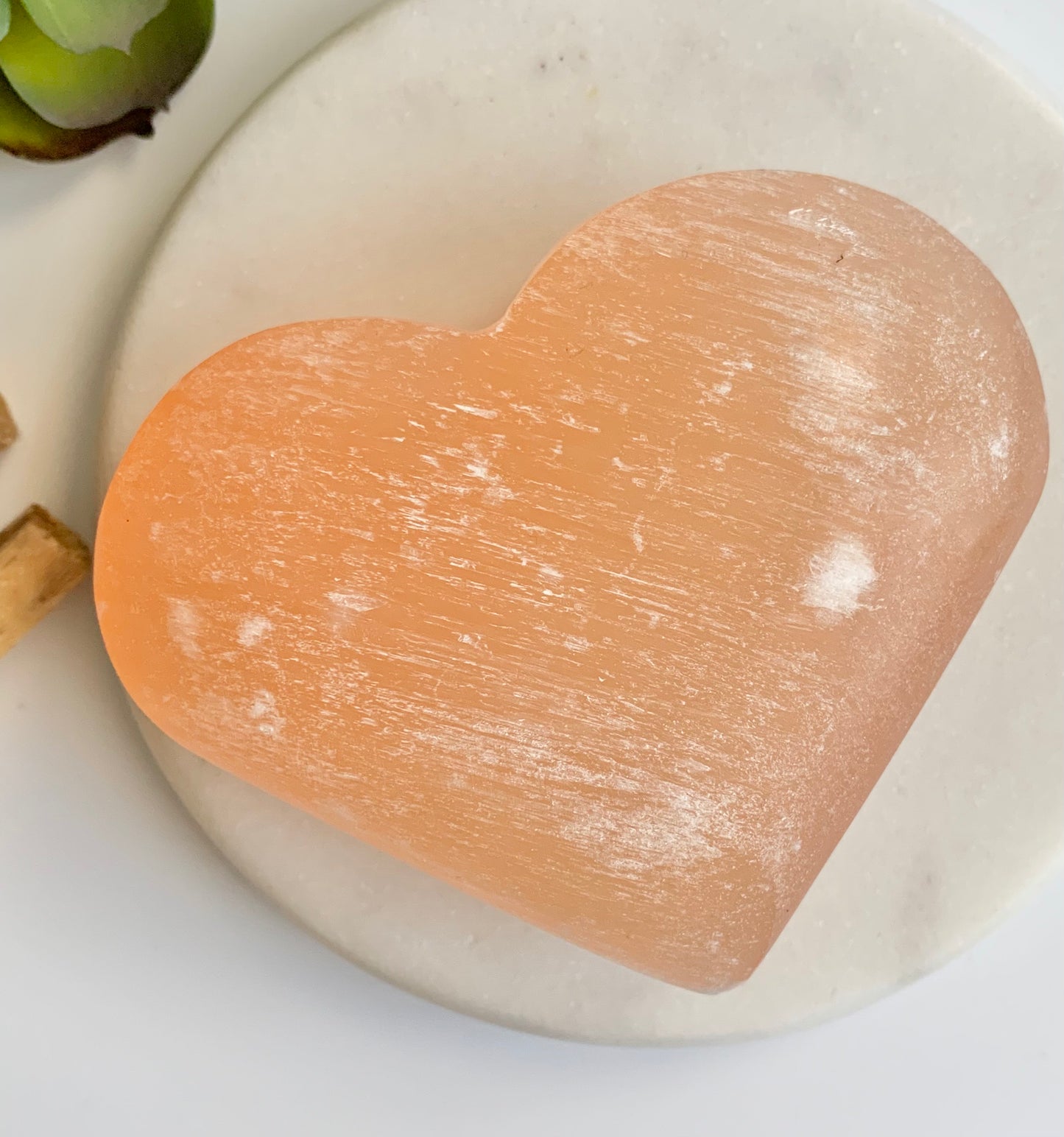 Peach Satin Spar Heart