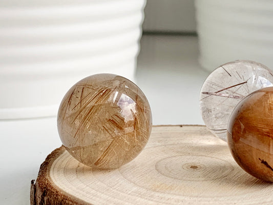 Gold Rutile Small Sphere