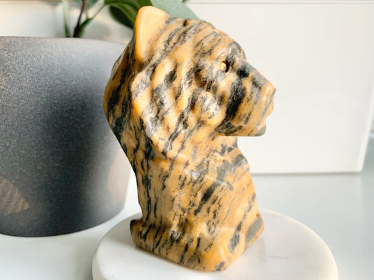 Jasper Tiger Head, Lion Head pillar carving