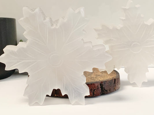 Satin Spar Crystal Snowflake, Large