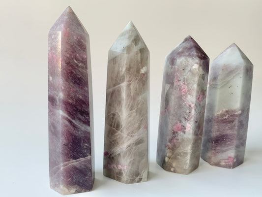 Pink Tourmaline and Lepidolite Towers, $14