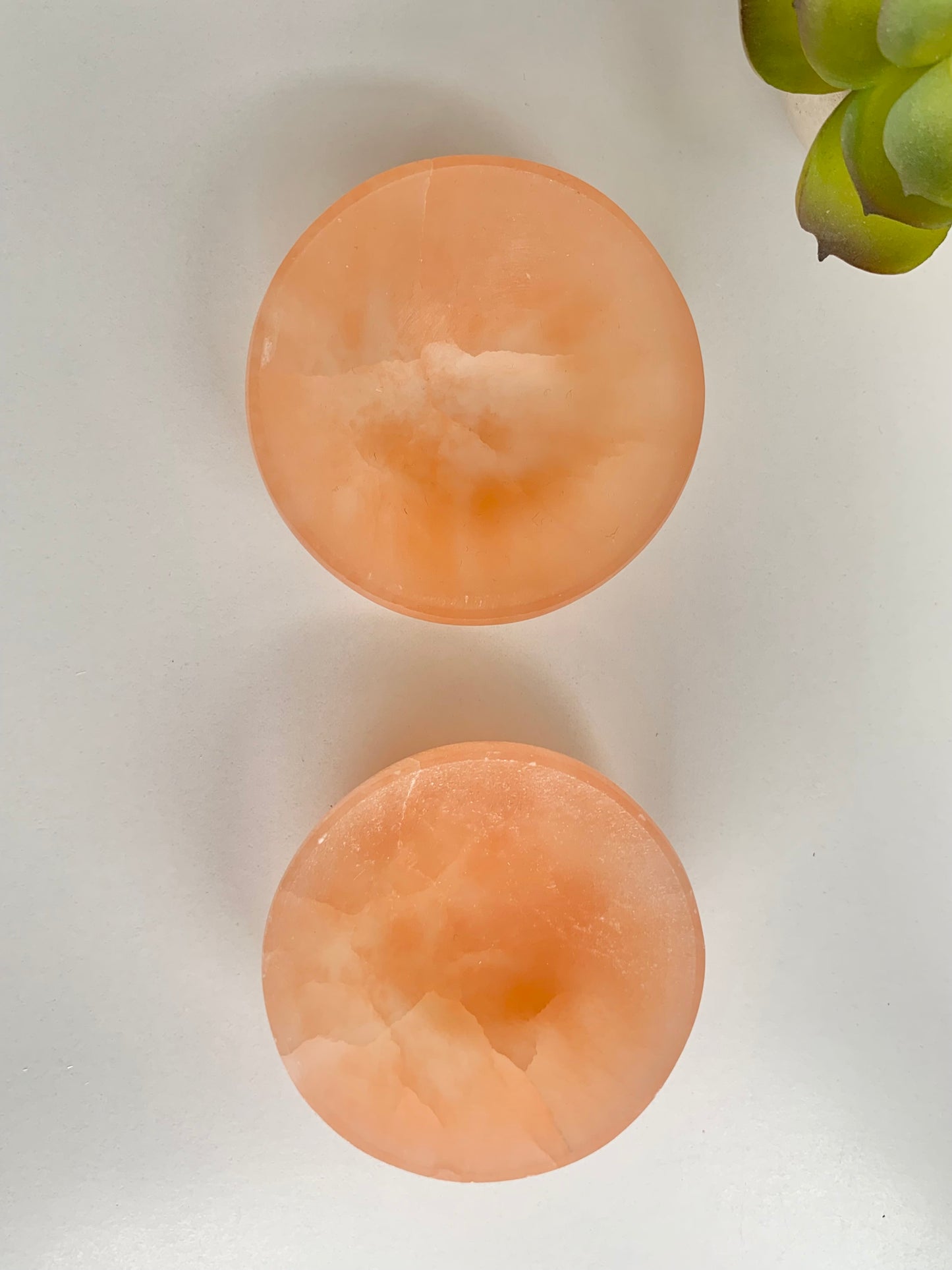 Peach Satin Spar Bowl, 3"