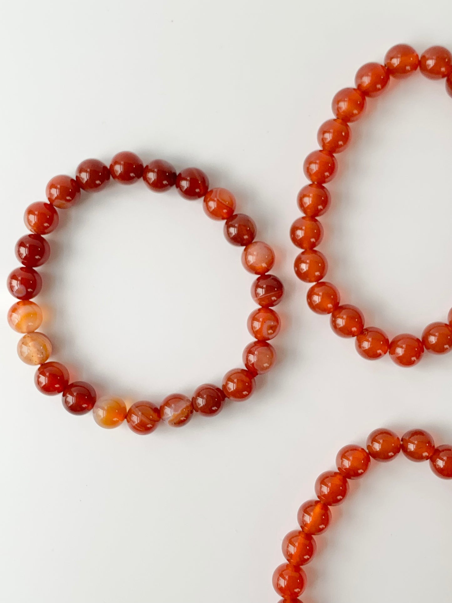 Carnelian Round Bead Bracelet