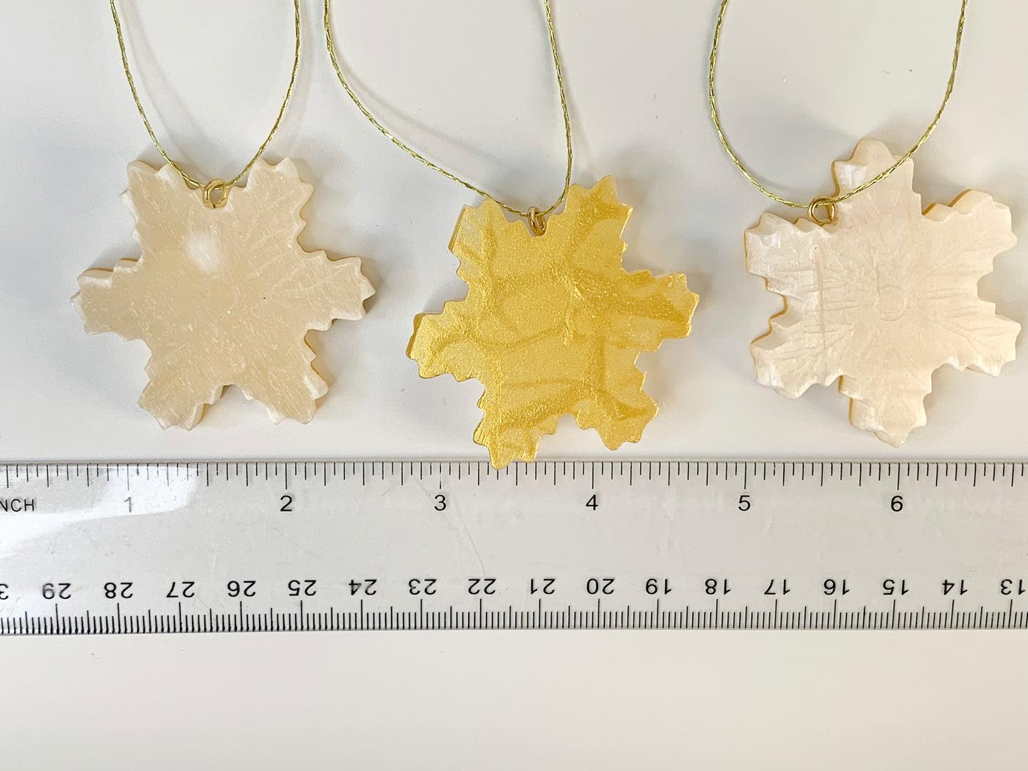 Satin Spar Gold Back Snowflake Ornament