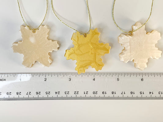 Satin Spar Gold Back Snowflake Ornament