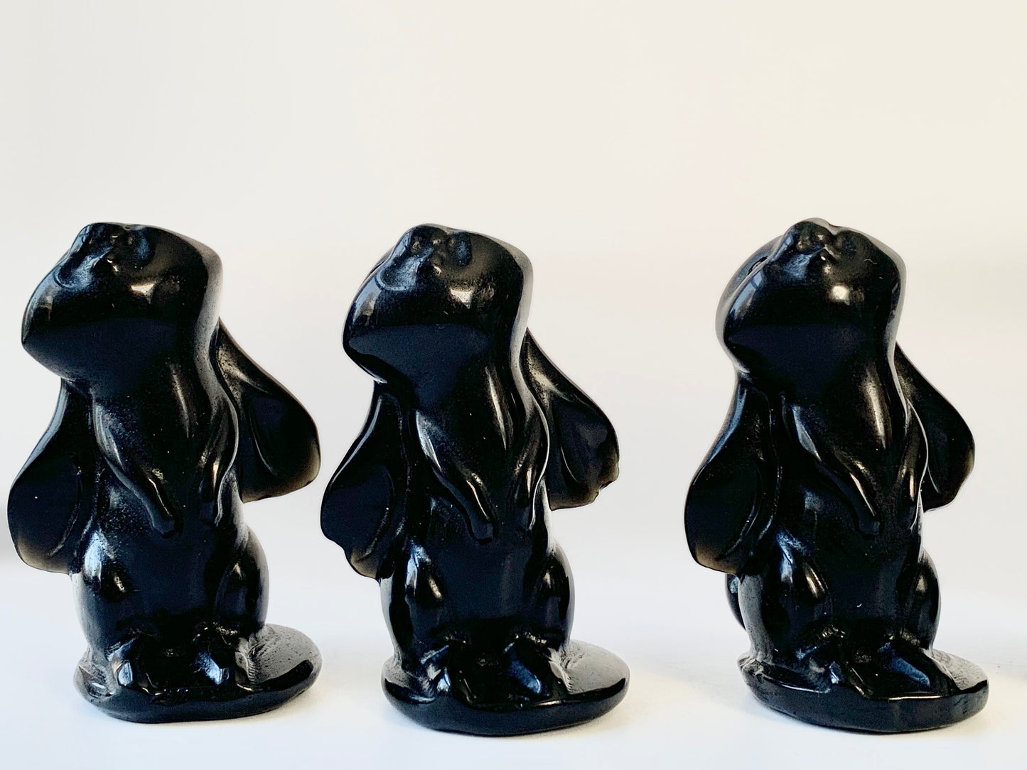 Bunny Carving, Black Obsidian