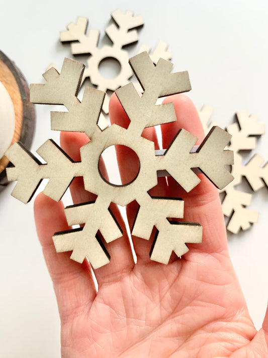 Wooden mini crystal sphere holder, snowflake