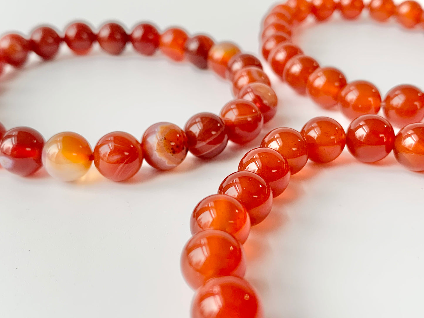 Carnelian Round Bead Bracelet