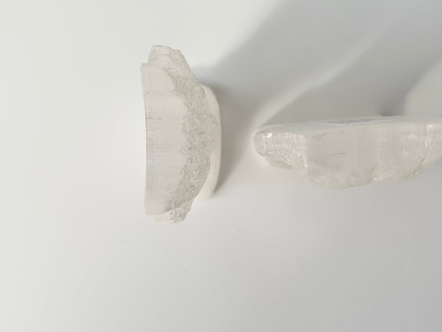 Satin Spar Flat Wolf Carving