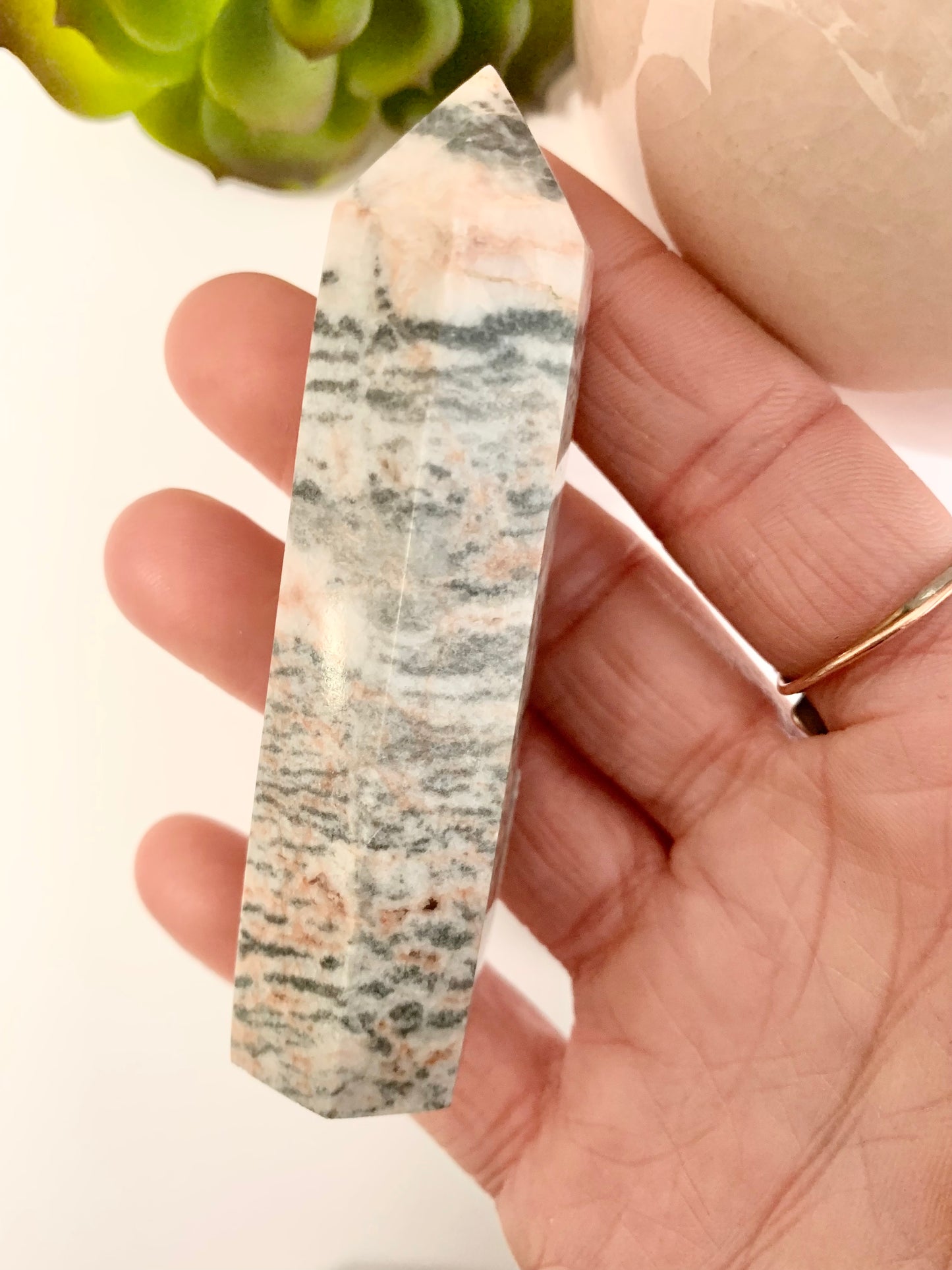 Pink Zebra Jasper Tower