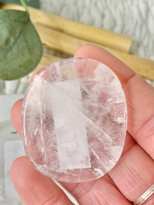 Clear Quartz Palm Stone