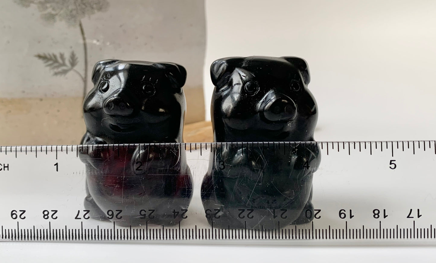 Sitting Pig Carving, obsidian