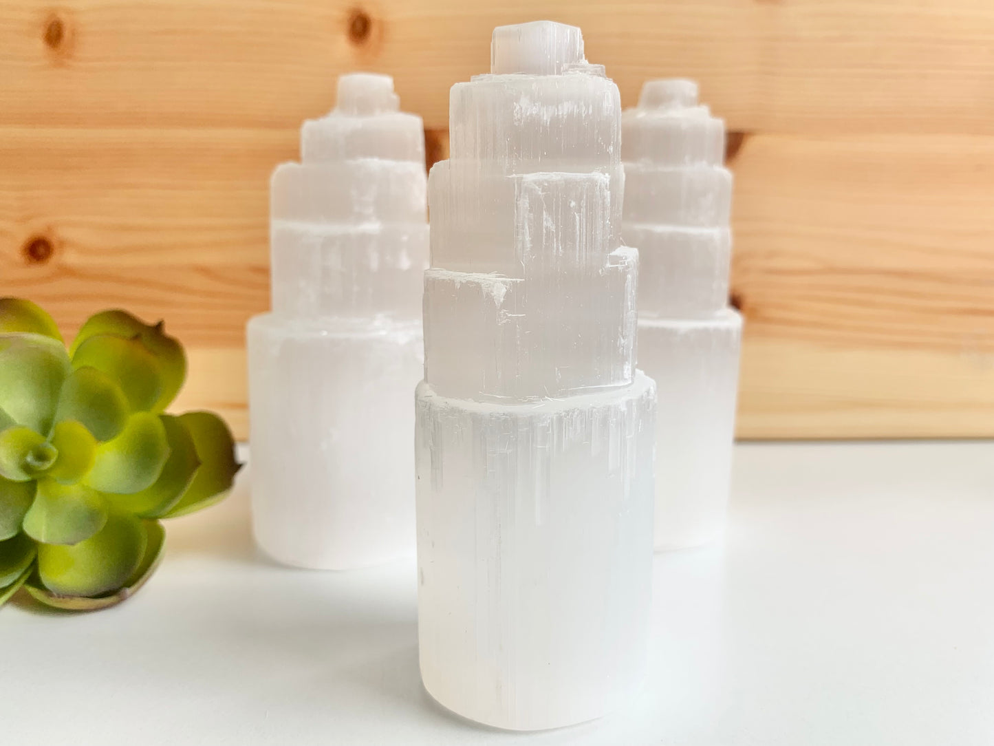 Satin Spar (Selenite) Towers 2”, 4”, 6”, or 8”