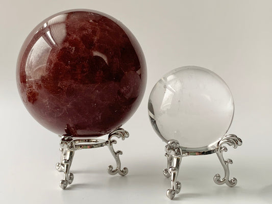 Sphere/Egg Display Stand, Silver Colored