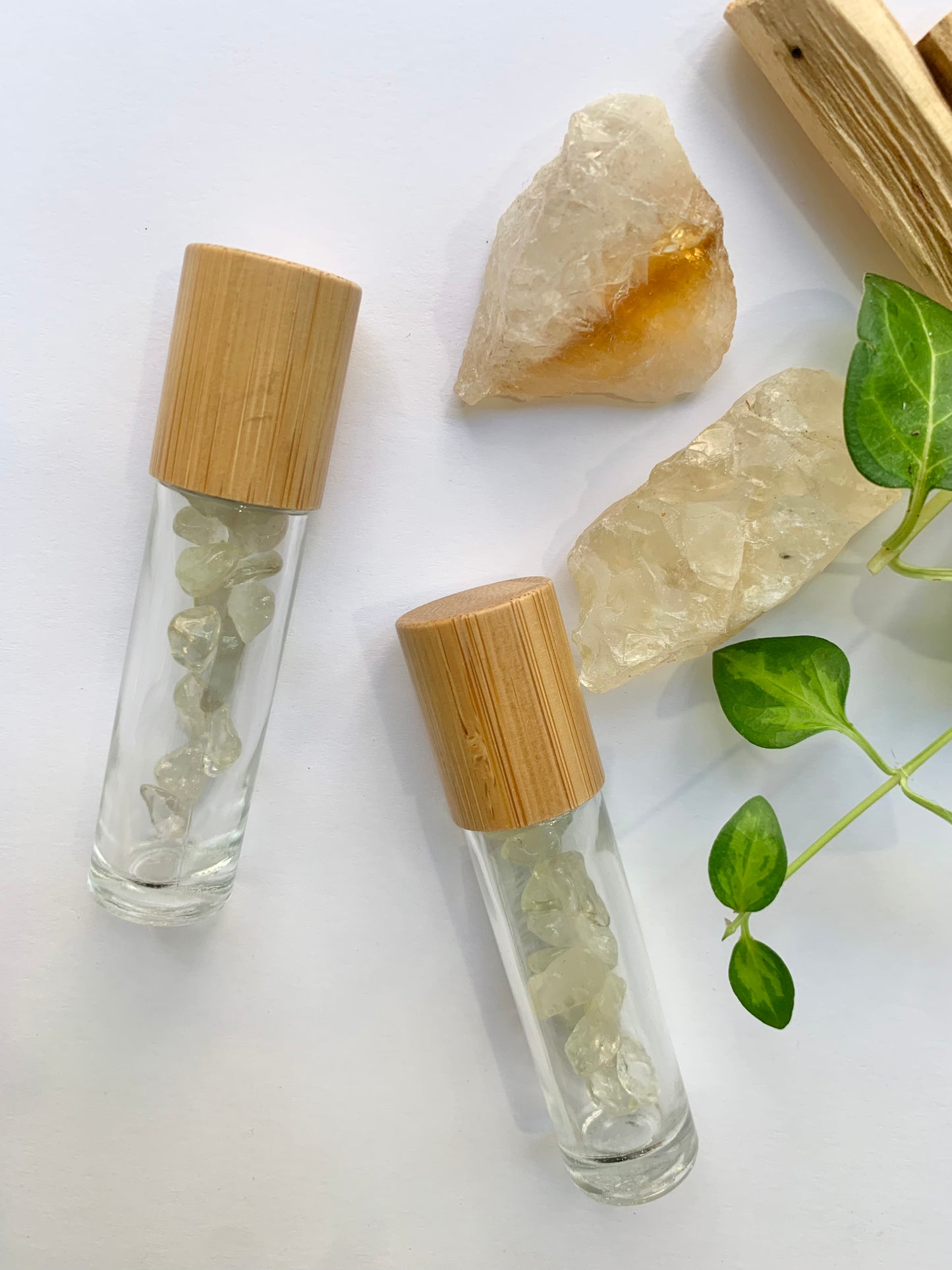 Gemstone chip essential oil roller bottle, gemstone roller bottle, crystal roller bottle