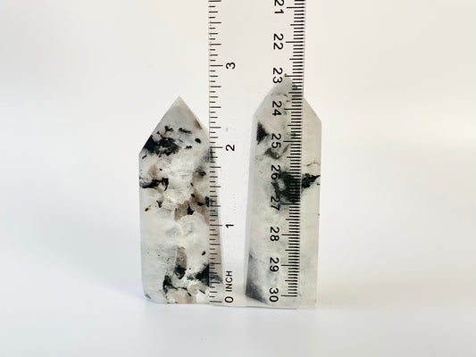 Rainbow Moonstone Tower, ~3-3.9oz, obelisk