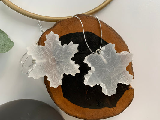 Satin Spar Snowflake Ornament