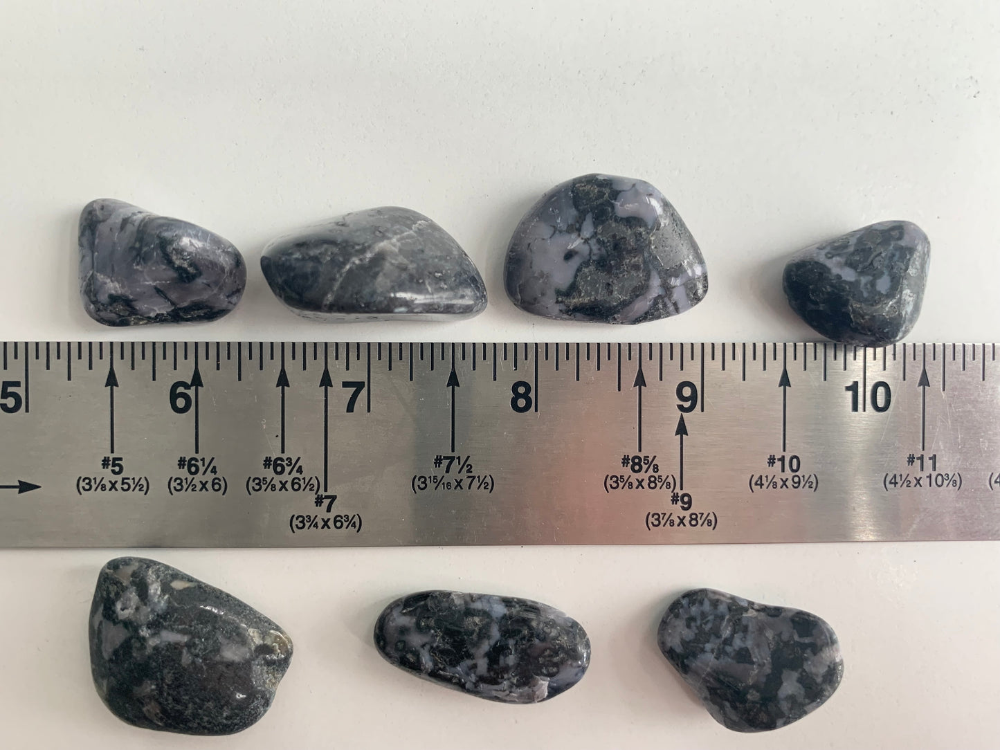 Indigo gabbro tumbles