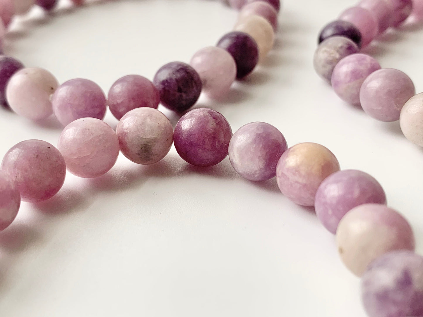 Lepidolite Round Bead Bracelet, 8mm