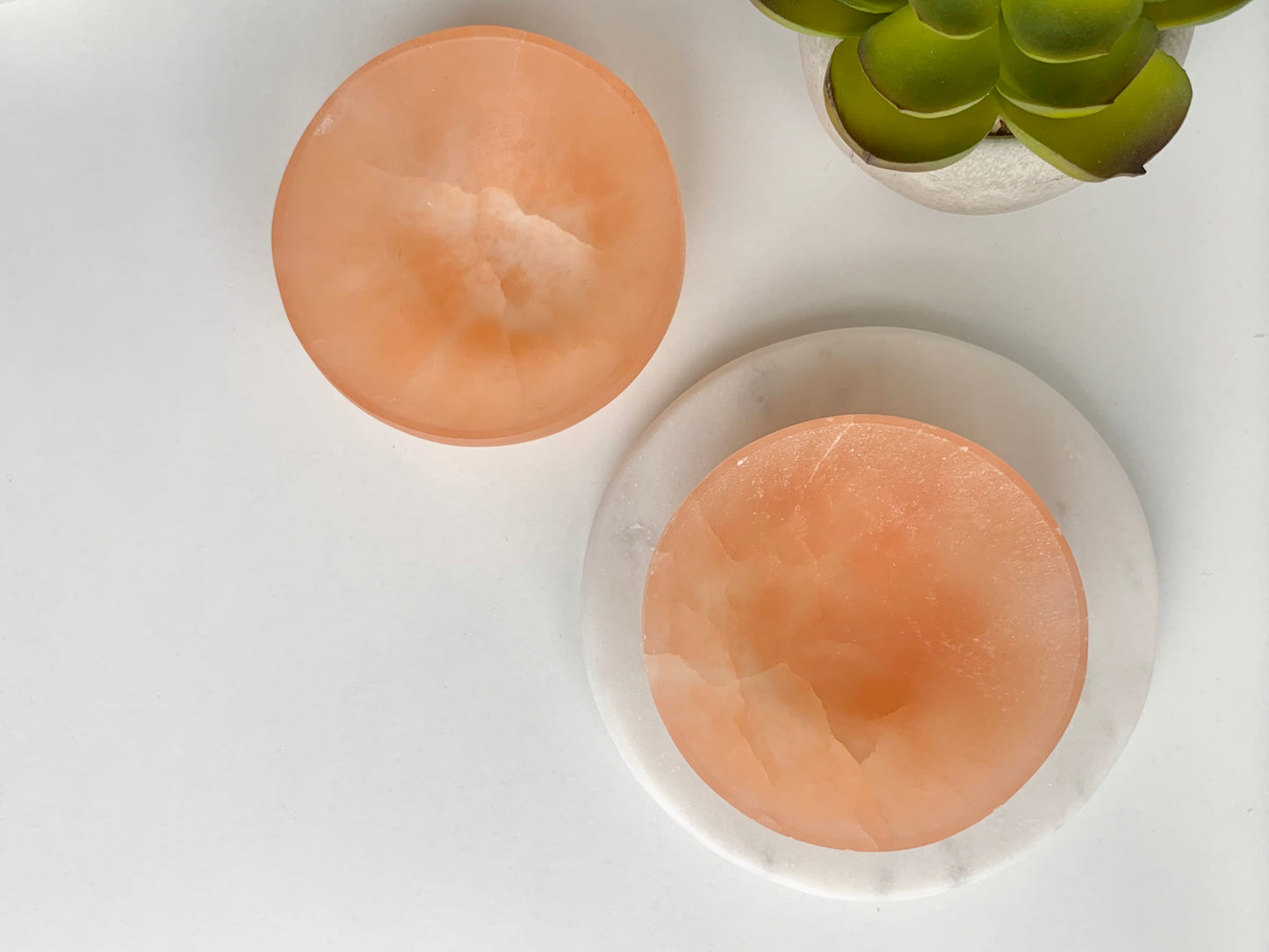 Peach Satin Spar Bowl, 3"