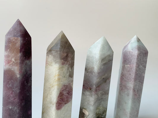 Pink Tourmaline and Lepidolite Towers, $12