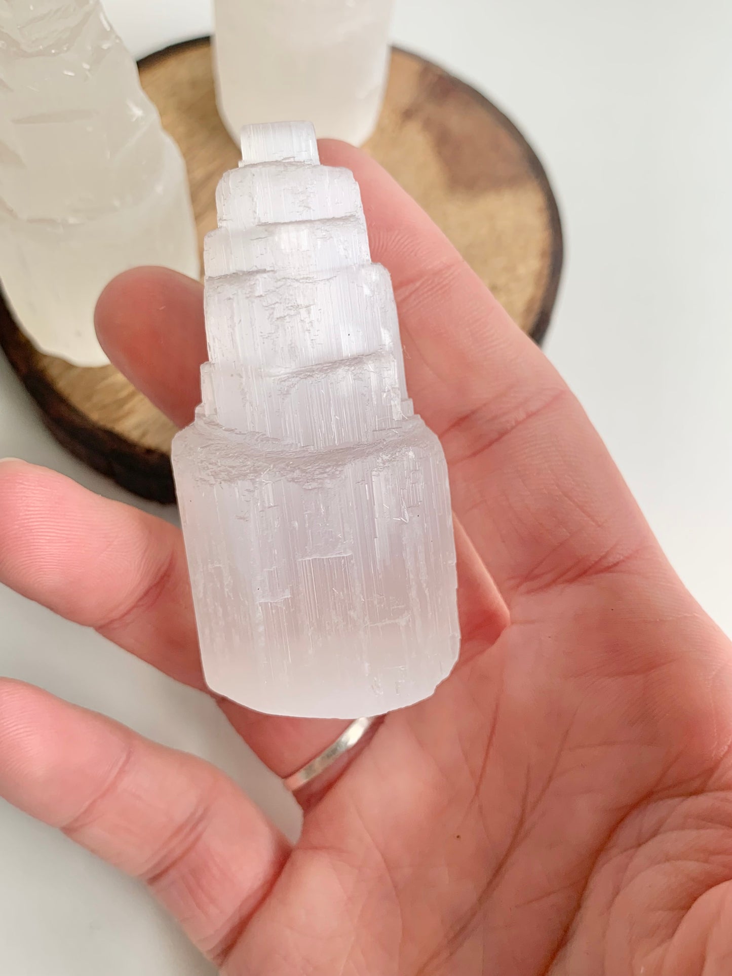 Satin Spar (Selenite) Towers 2”, 4”, 6”, or 8”