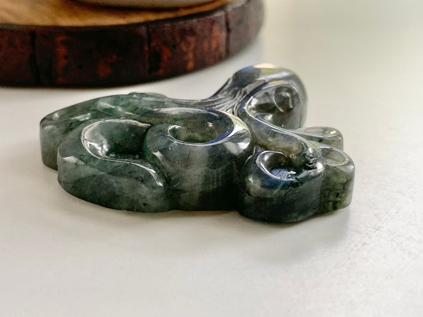 Labradorite Octopus Carving