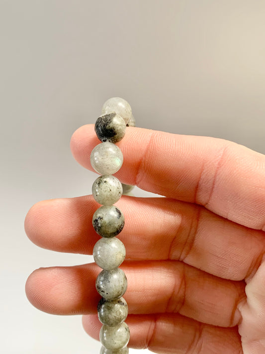 Labradorite Round Bead Bracelet, 8mm