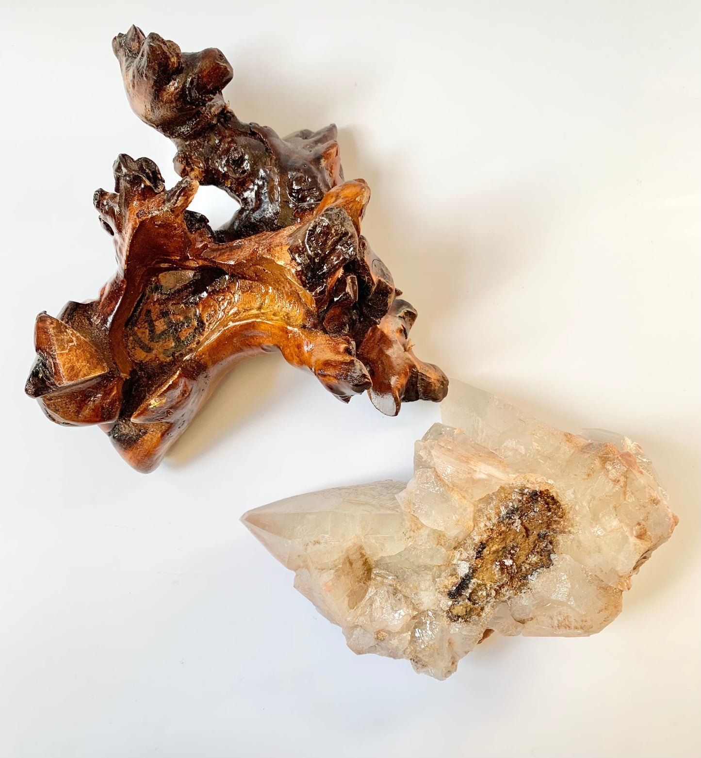 Raw Calcite, Wooden Stand