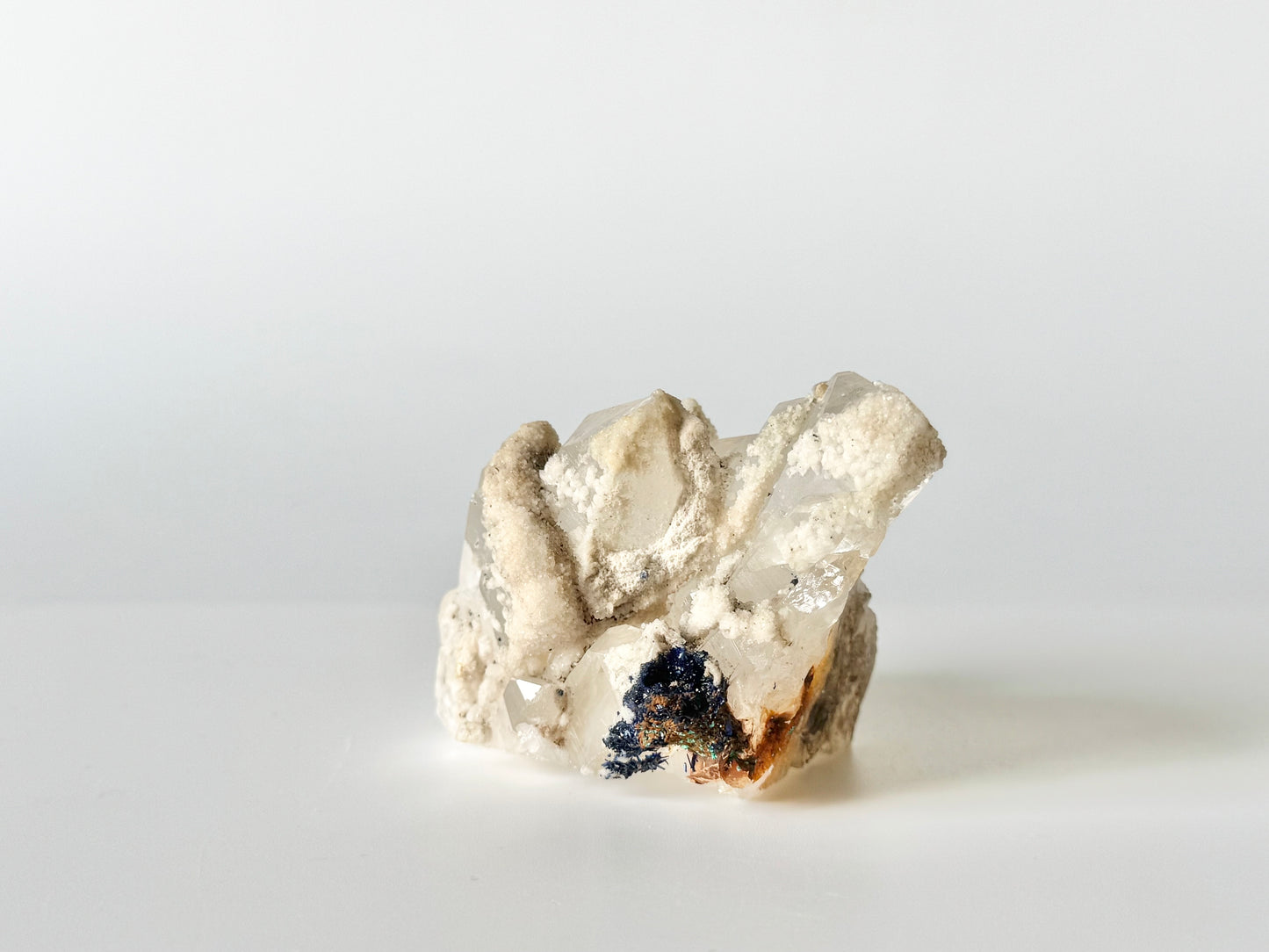 Azurite on Clear Quartz