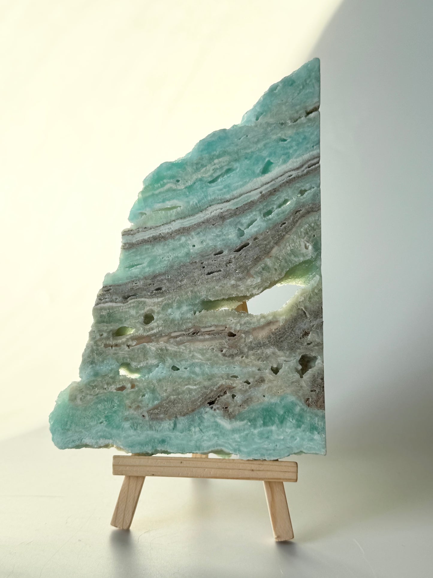 Blue aragonite slab